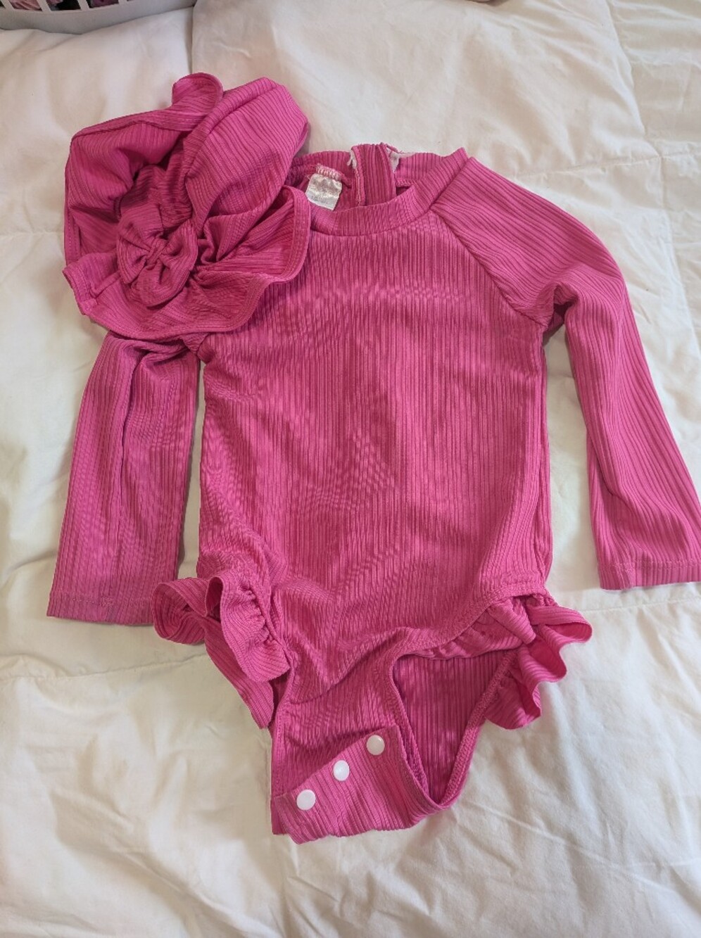 Kids Unbranded Swimsuit With Swim Hat 18-24 Months